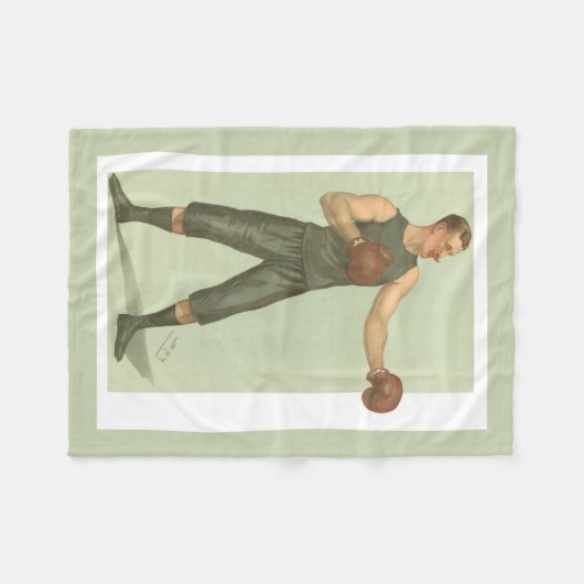  Boxer met Long Green Trunks Fleece Deken (Voorkant (Horizontaal))