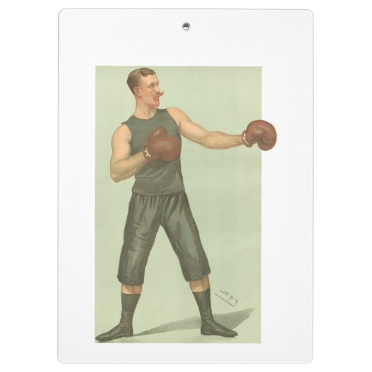  Boxer met Long Green Trunks Klembord (Achterkant)