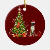Boxer met Pet kerst Keramisch Ornament (Voorkant)