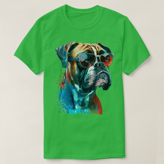 Boxer met Zonnebril 1 T-shirt (Design voorkant)