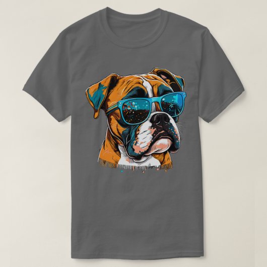 Boxer met Zonnebril 6 T-shirt (Design voorkant)