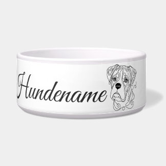 Boxer Minimalist Line Art personalized bowl Voerbakje