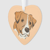 Boxer Mix Graphic Dog Portret Ornament (voorkant)