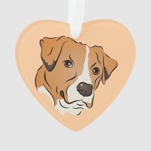 Boxer Mix Graphic Dog Portret Ornament (achterkant)