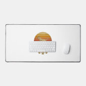 Boxer Moeder Hond Retro Zonsondergang Pootafdrukke Bureaumat (Keyboard & Muis)