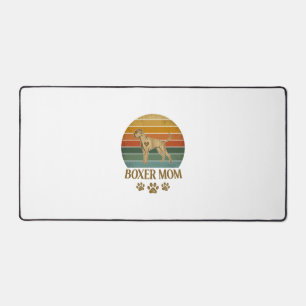 Boxer Moeder Hond Retro Zonsondergang Pootafdrukke Bureaumat