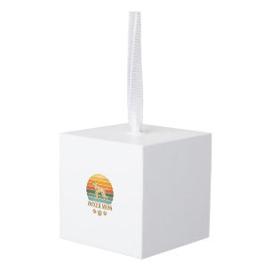 Boxer Moeder Hond Retro Zonsondergang Pootafdrukke Decoratie