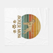 Boxer Moeder Hond Retro Zonsondergang Pootafdrukke Fleece Deken (Voorkant (Horizontaal))