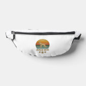 Boxer Moeder Hond Retro Zonsondergang Pootafdrukke Heuptasje (Liggend)