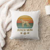 Boxer Moeder Hond Retro Zonsondergang Pootafdrukke Kussen (Deken)
