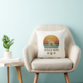 Boxer Moeder Hond Retro Zonsondergang Pootafdrukke Kussen (Stoel)