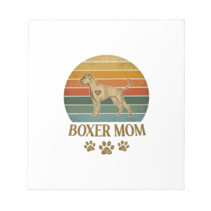 Boxer Moeder Hond Retro Zonsondergang Pootafdrukke Notitieblok