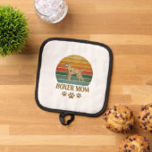 Boxer Moeder Hond Retro Zonsondergang Pootafdrukke Pannenlap (Top down)