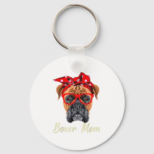 Boxer Moeder Honden Moederdag Hond Liefhebbers Cad Sleutelhanger (Voorkant)