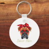 Boxer Moeder Honden Moederdag Hond Liefhebbers Cad Sleutelhanger (Voorkant)