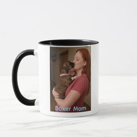 Boxer Moeder Koffiemok met Cute Brindle Boxer Pupp Mok (Links)