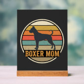 Boxer Moeder Retro Zonsondergang Hond Acryl Bord (Neutraal)