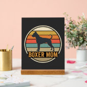 Boxer Moeder Retro Zonsondergang Hond Acryl Bord (Huwelijk)