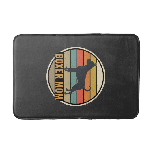 Boxer Moeder Retro Zonsondergang Hond Badmat (Voorkant)