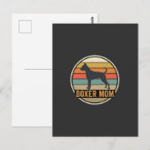 Boxer Moeder Retro Zonsondergang Hond Briefkaart (Voorkant / Achterkant)