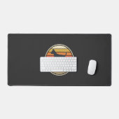Boxer Moeder Retro Zonsondergang Hond Bureaumat (Keyboard & Muis)