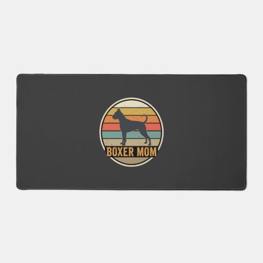 Boxer Moeder Retro Zonsondergang Hond Bureaumat (Voorkant)
