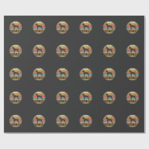 Boxer Moeder Retro Zonsondergang Hond Cadeaupapier