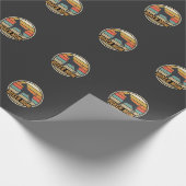Boxer Moeder Retro Zonsondergang Hond Cadeaupapier (Hoek)