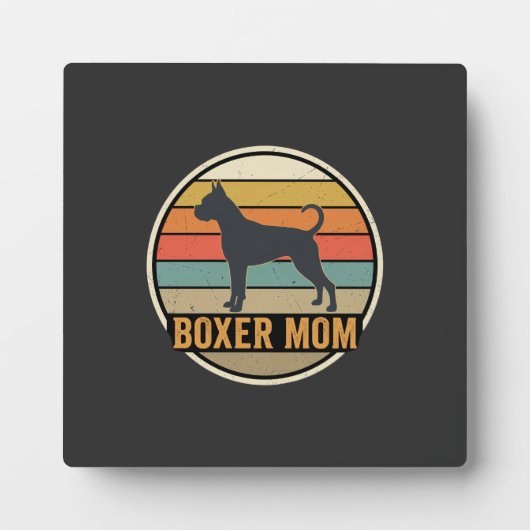 Boxer Moeder Retro Zonsondergang Hond Fotoplaat (Voorkant)