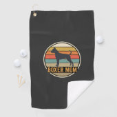 Boxer Moeder Retro Zonsondergang Hond Golfhanddoek (Insitu)