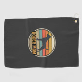 Boxer Moeder Retro Zonsondergang Hond Golfhanddoek (Horizontaal)