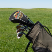 Boxer Moeder Retro Zonsondergang Hond Golfheadcover (Insitu)