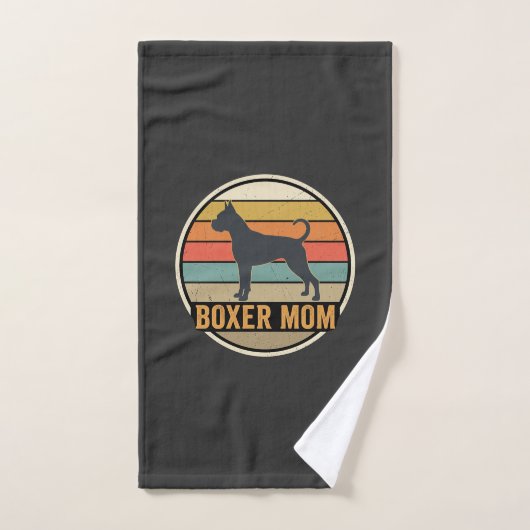 Boxer Moeder Retro Zonsondergang Hond Handdoek (Handdoek)
