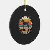 Boxer Moeder Retro Zonsondergang Hond Keramisch Ornament (Rechts)