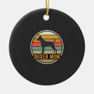 Boxer Moeder Retro Zonsondergang Hond Keramisch Ornament