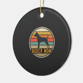 Boxer Moeder Retro Zonsondergang Hond Keramisch Ornament (Links)