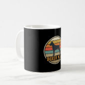 Boxer Moeder Retro Zonsondergang Hond Koffiemok (Voorkant links)