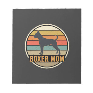 Boxer Moeder Retro Zonsondergang Hond Notitieblok