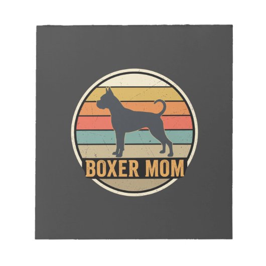 Boxer Moeder Retro Zonsondergang Hond Notitieblok (Voorkant)