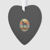 Boxer Moeder Retro Zonsondergang Hond Ornament (voorkant)