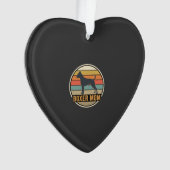 Boxer Moeder Retro Zonsondergang Hond Ornament (voorkant)