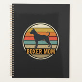 Boxer Moeder Retro Zonsondergang Hond Planner (Voorkant)