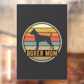 Boxer Moeder Retro Zonsondergang Hond Raamsticker (Vel 2)