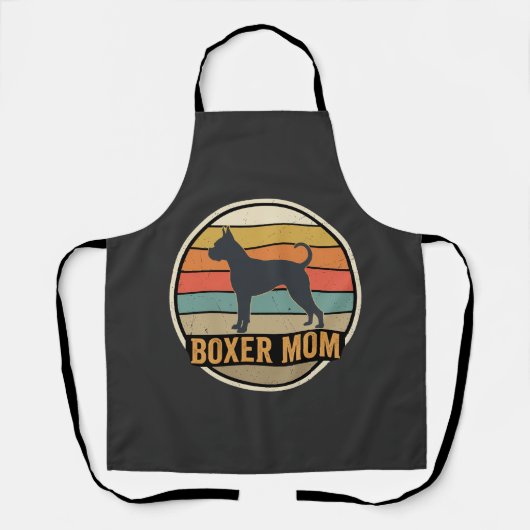Boxer Moeder Retro Zonsondergang Hond Schort (Voorkant)