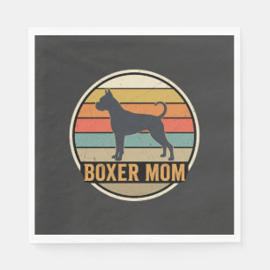 Boxer Moeder Retro Zonsondergang Hond Servet