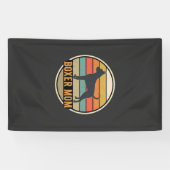 Boxer Moeder Retro Zonsondergang Hond Spandoek (Horizontaal)