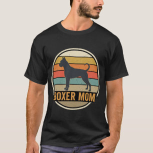 Boxer Moeder Retro Zonsondergang Hond T-shirt