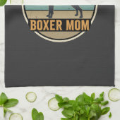 Boxer Moeder Retro Zonsondergang Hond Theedoek (Gevouwen)
