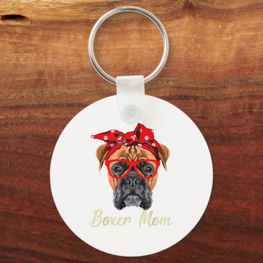 Boxer Mom Dogs Mothers Day Dog Lovers Gifts For Wo Sleutelhanger (Voorkant)