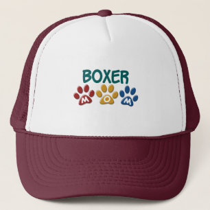 BOXER MOM Paw Print 1 Trucker Pet